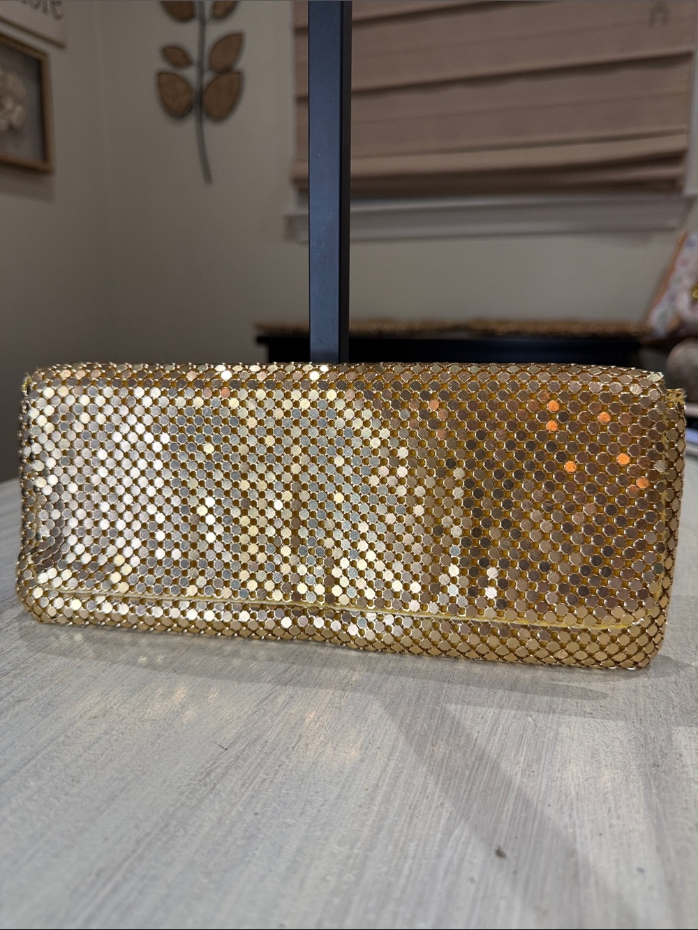 Gold Sequin Evening Clutch
